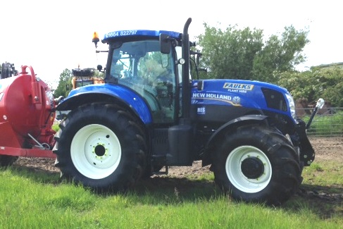 Blue Agricultural Tractor, available to hire from AE Faulks