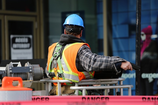 Man at Work on a Construction Site