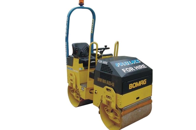 The Bomag BW80 tandem roller available to hire from AE Faulks