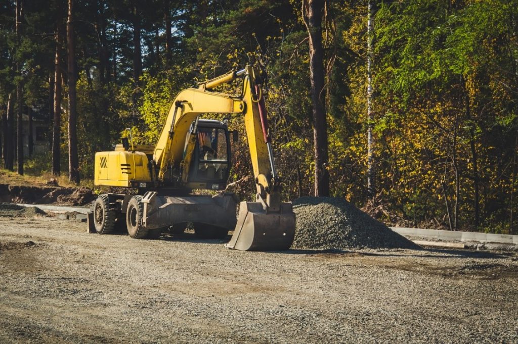 An excavator in action