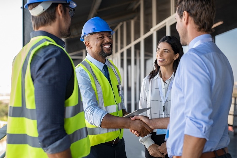 construction foreman thanking team